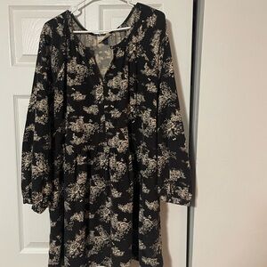 Elegant Brown and tan Floral Dress